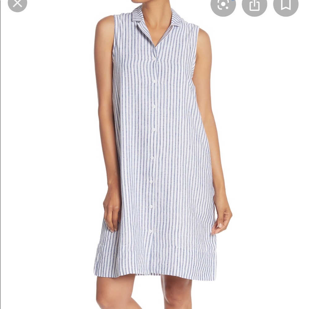 NWT Beach Lunch Lounge linen stripe dress small